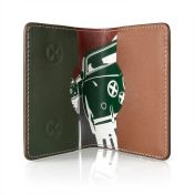 Heritage Dynamic Graphic Leather Card Holder - Brown