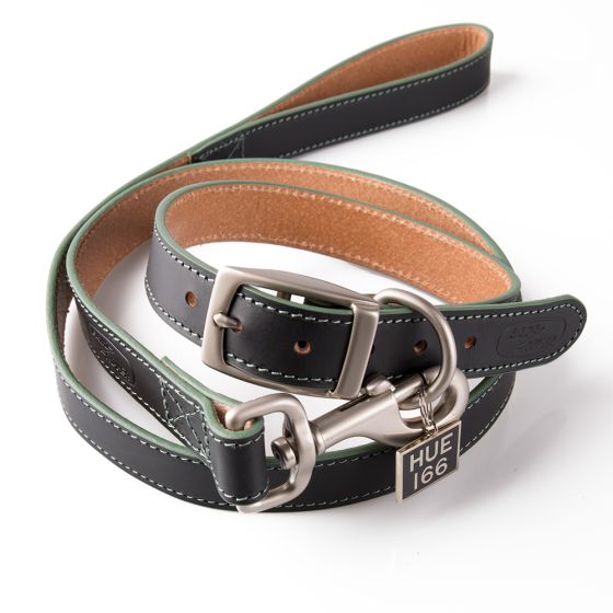 Hue Leather Dog Collar & Lead Set